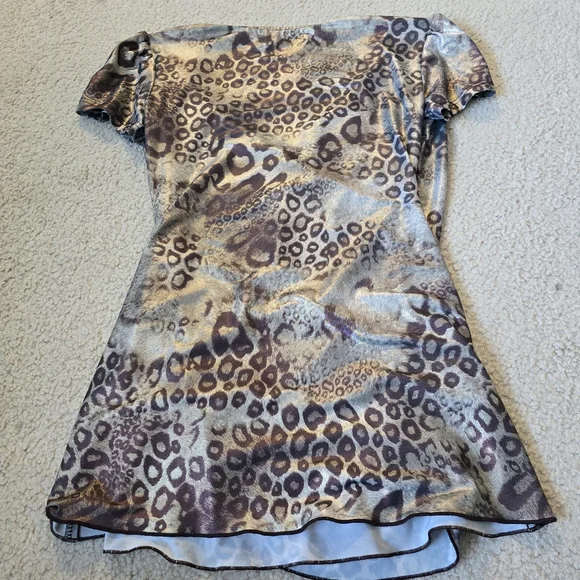 Joseph Ribkoff Metallic Animal Print Ruched Top – Size 4 Small - Picture 8 of 8